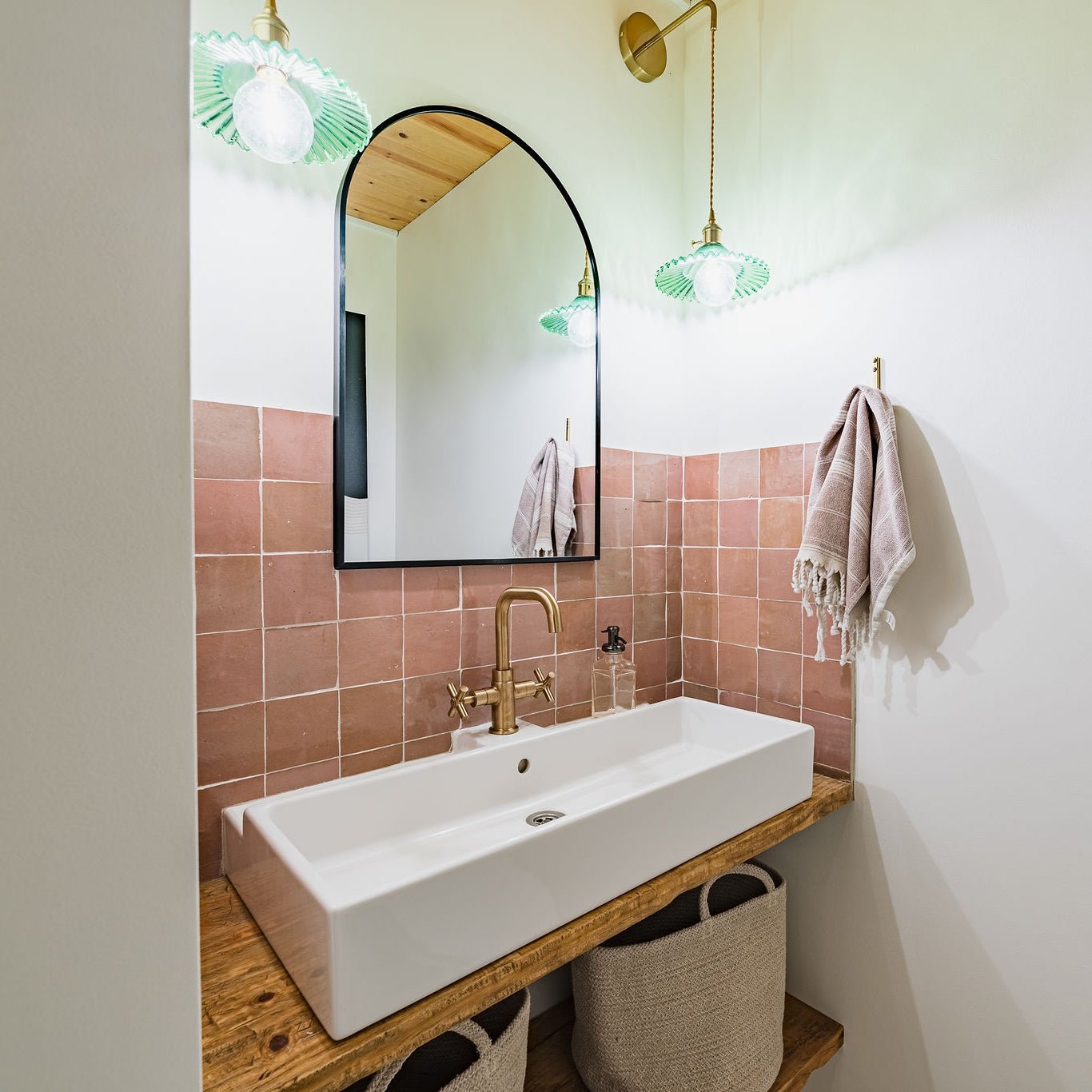 Handmade Moroccan Zellige 4x4 Blush Pink Terracotta Tile - Cemento Collection