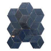 Moroccan Zellige Facetaped Diamond Mosaic - Cemento Collection