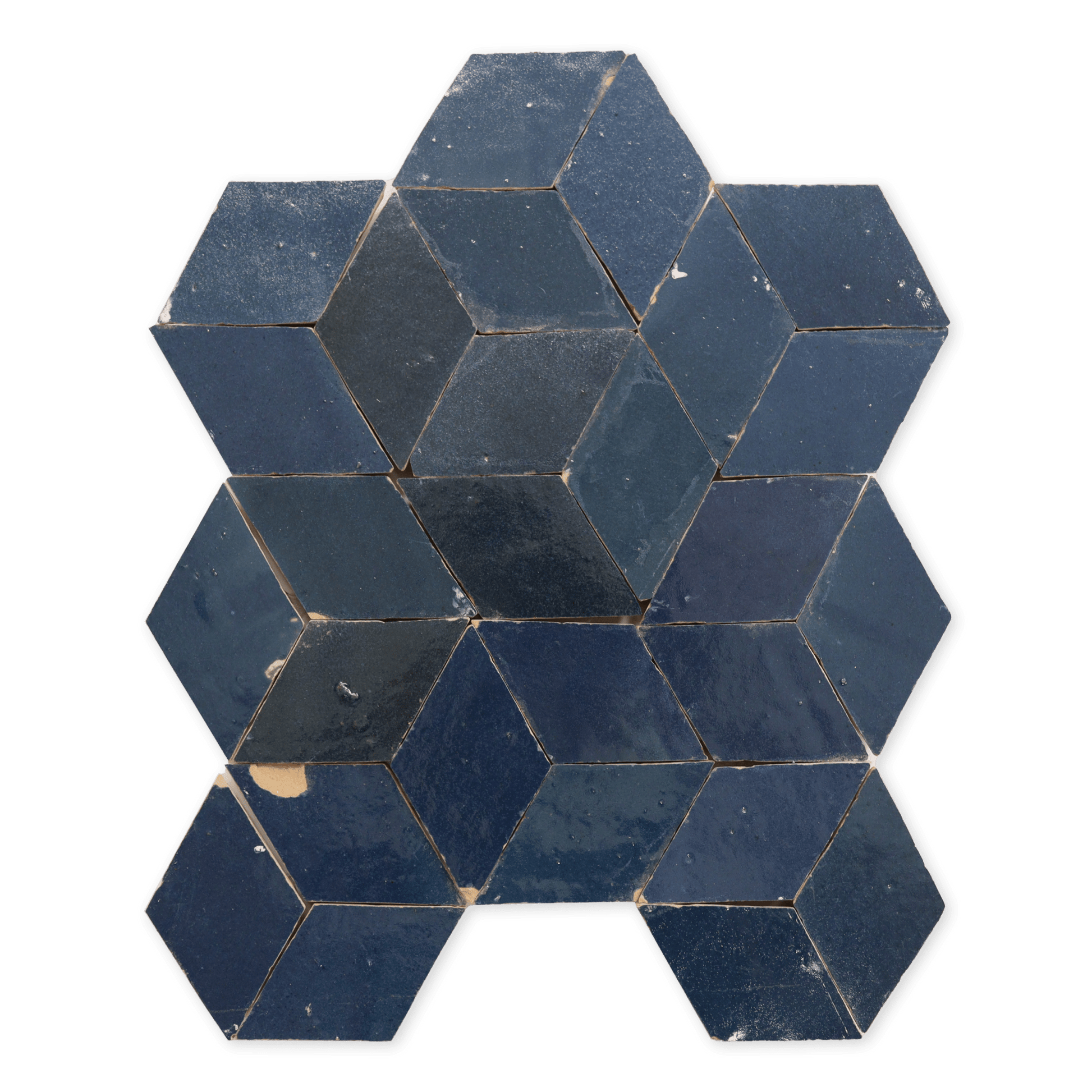 Moroccan Zellige Facetaped Diamond Mosaic - Cemento Collection