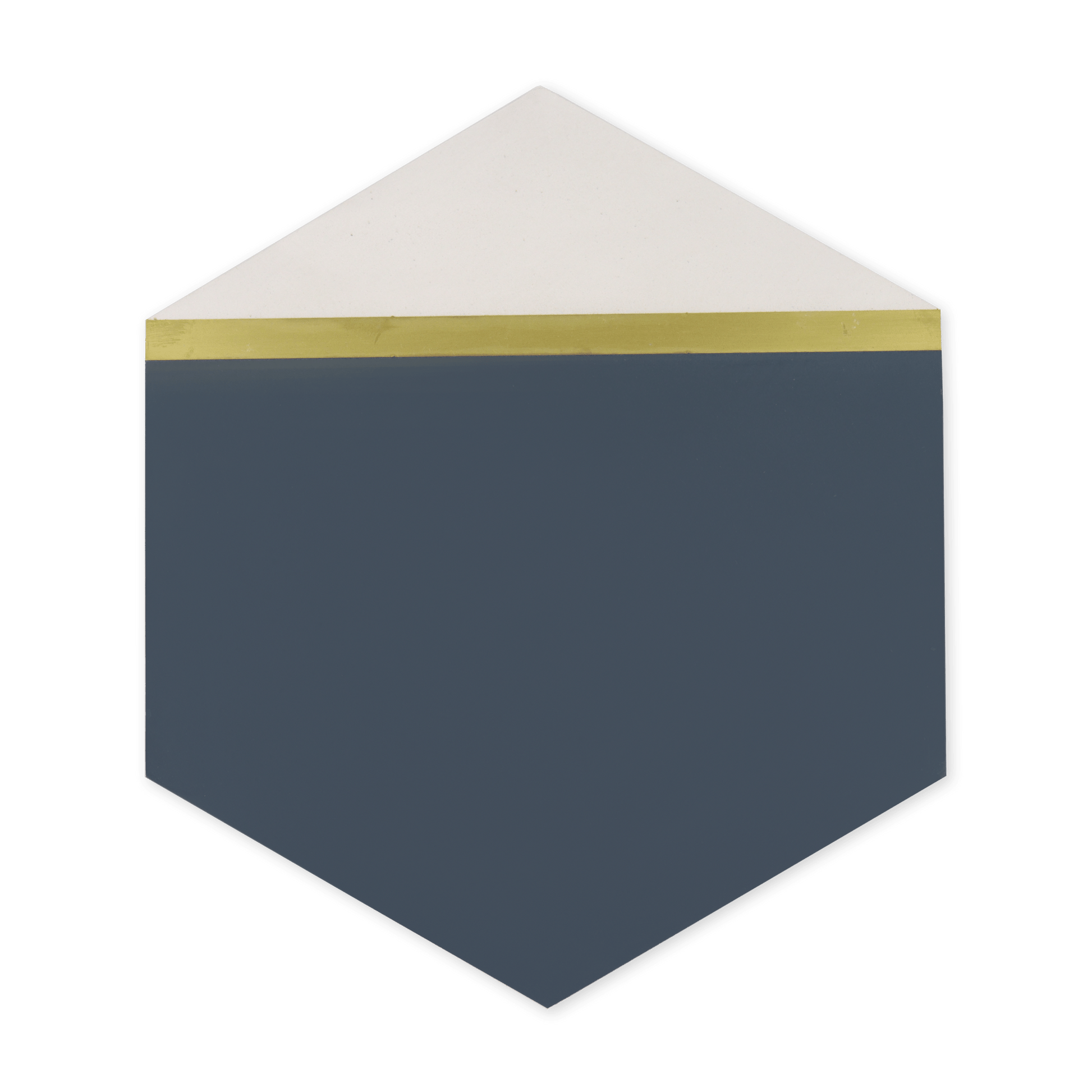 Pocket Square® Navy Blue Hexagon Cement Tile with Brass Inlay - Cemento Collection