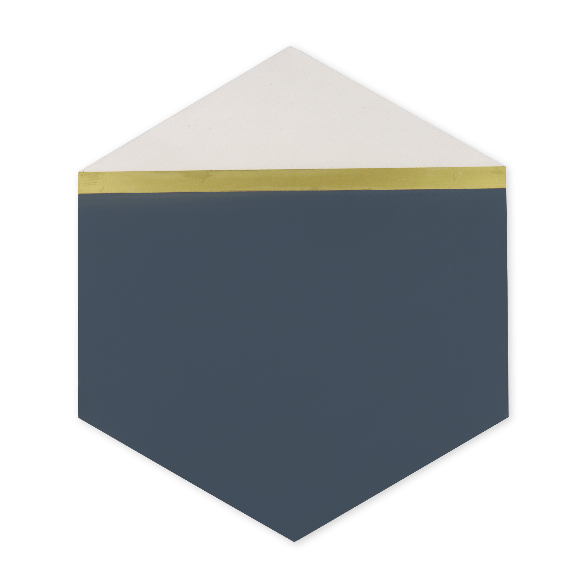 Pocket Square® Navy Blue Hexagon Cement Tile with Brass Inlay - Cemento Collection