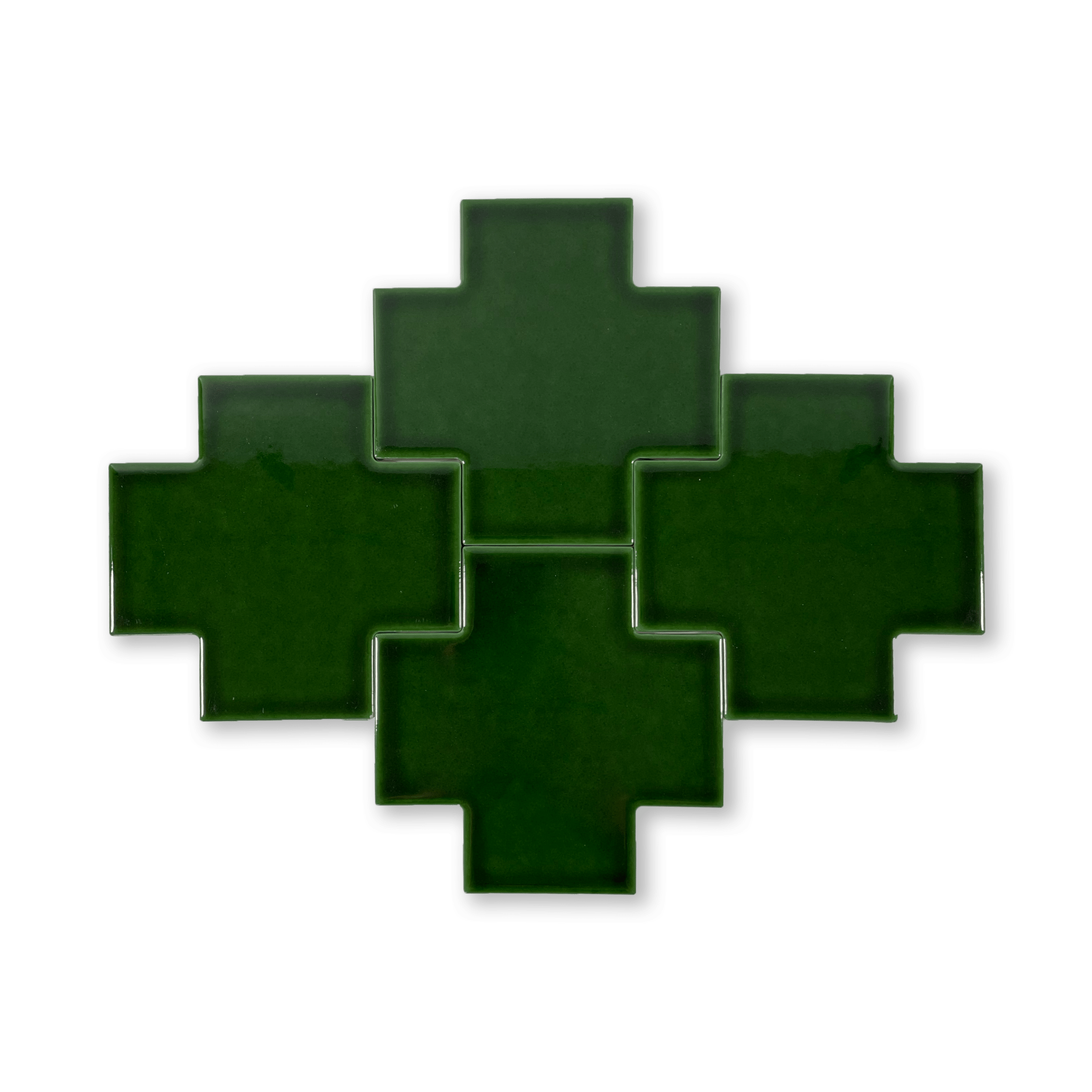 Puzzle Plus 6x6 Emerald Green Glossy Subway Tile - Cemento Collection