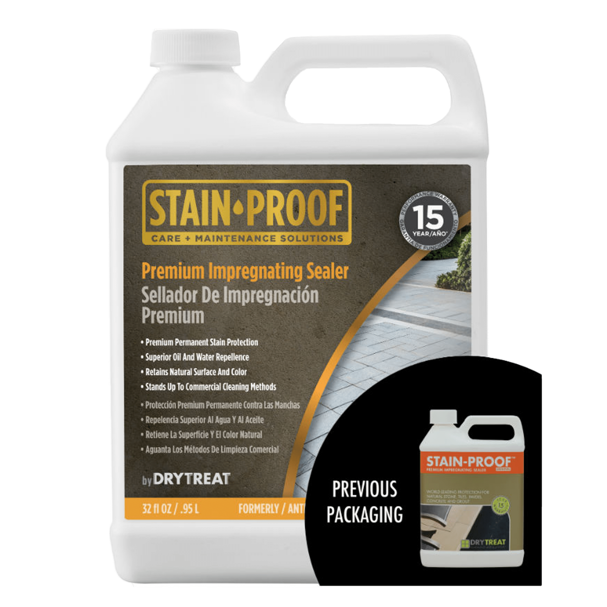 Stain Proof by Dry Treat - Stain - Proof Original Premium Impregnating Sealer - 32 fl OZ (.95 L) - Cemento Collection