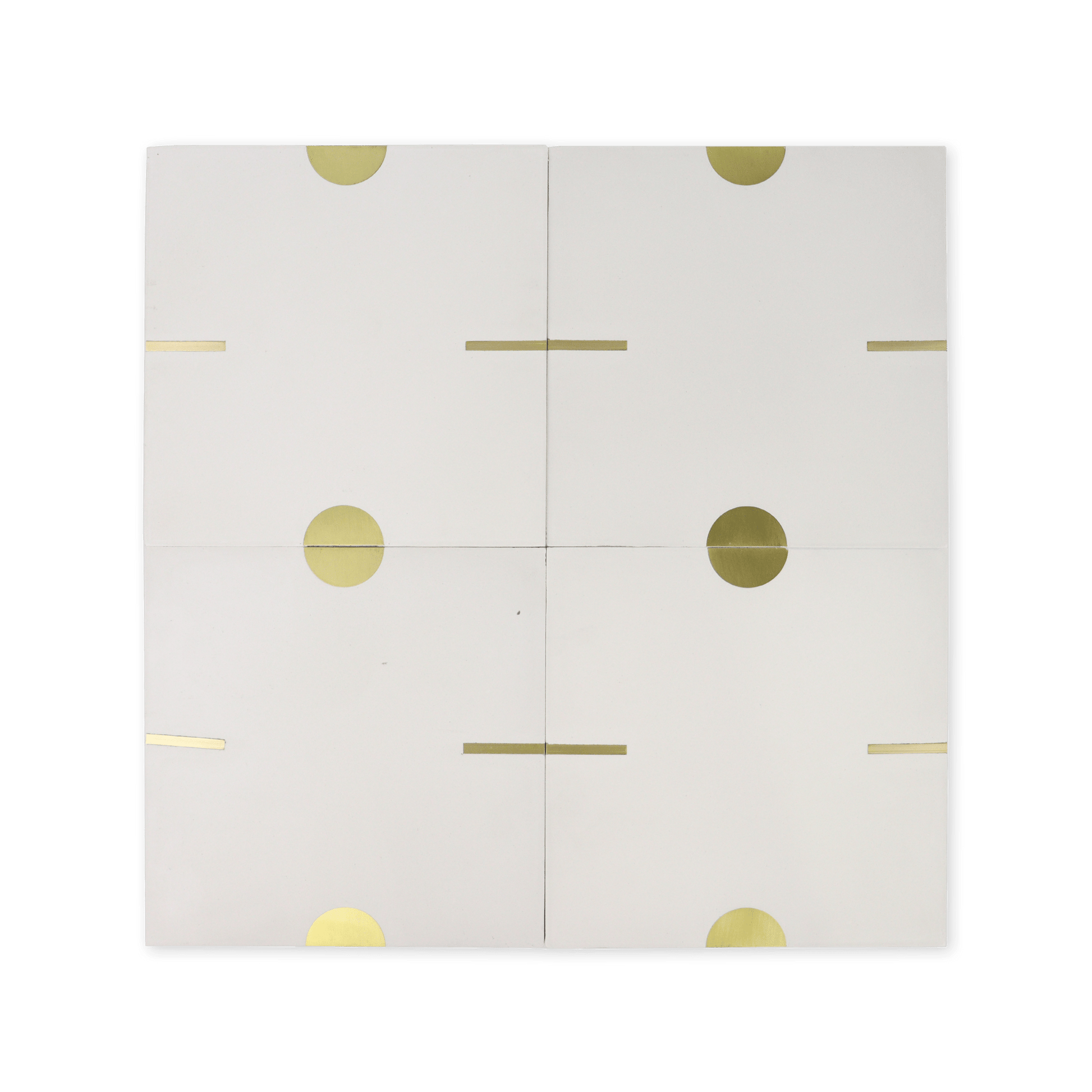 Stamp® White Cement Tile with Brass Inlay - Cemento Collection
