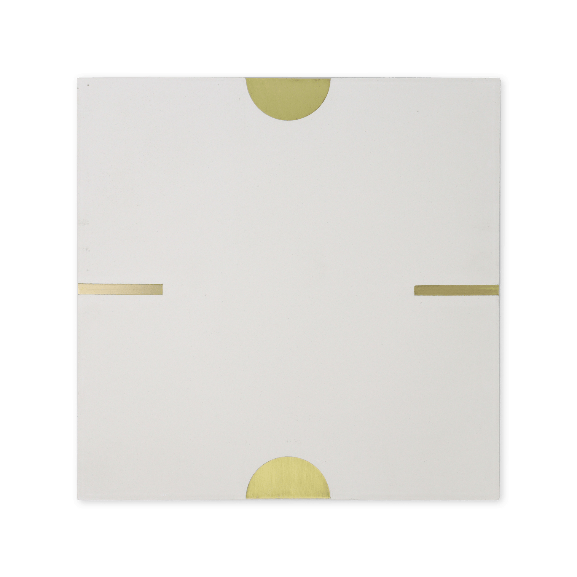 Stamp® White Cement Tile with Brass Inlay - Cemento Collection