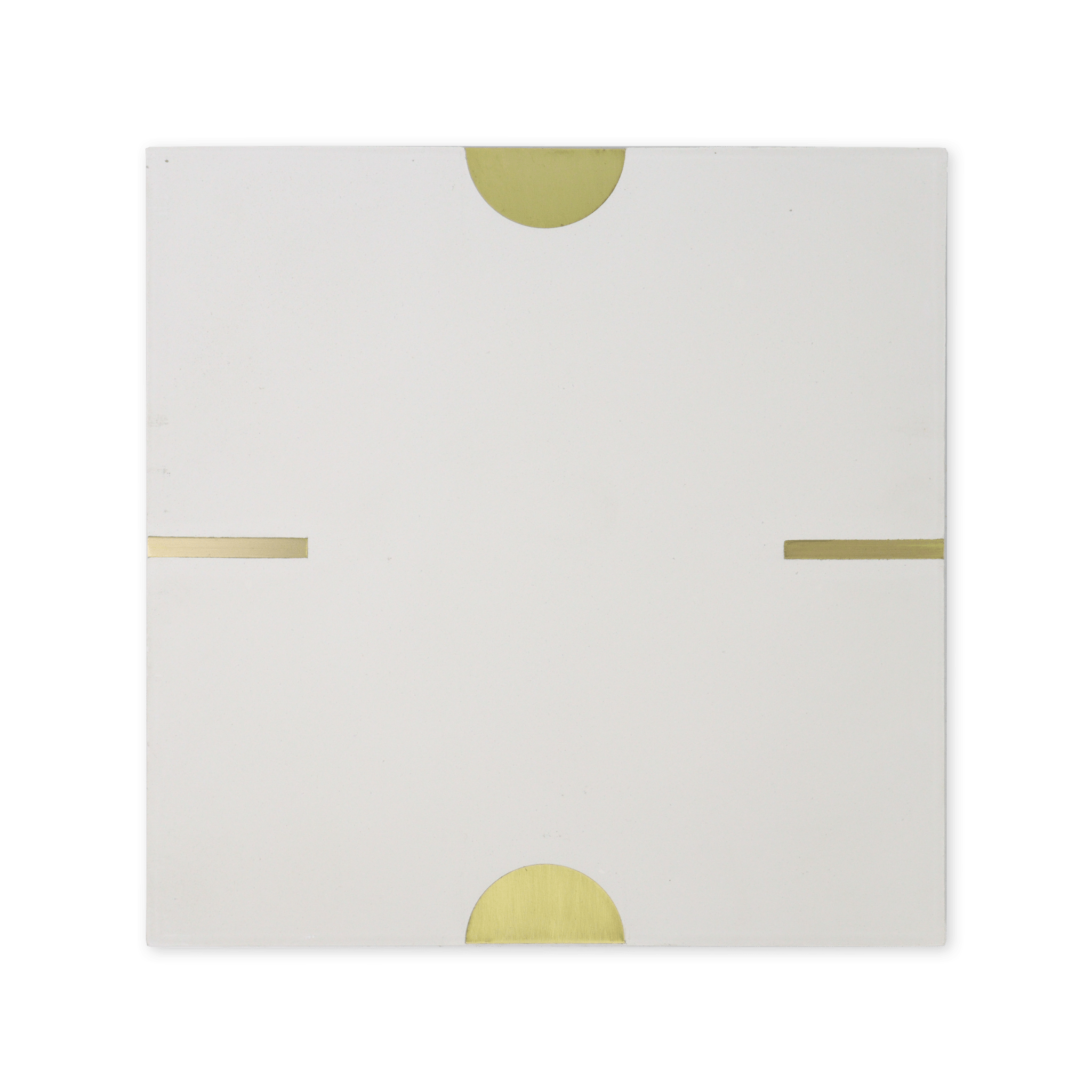 Stamp® White Cement Tile with Brass Inlay - Cemento Collection
