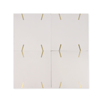 Stitch® White Cement Tile with Brass Inlay - Cemento Collection