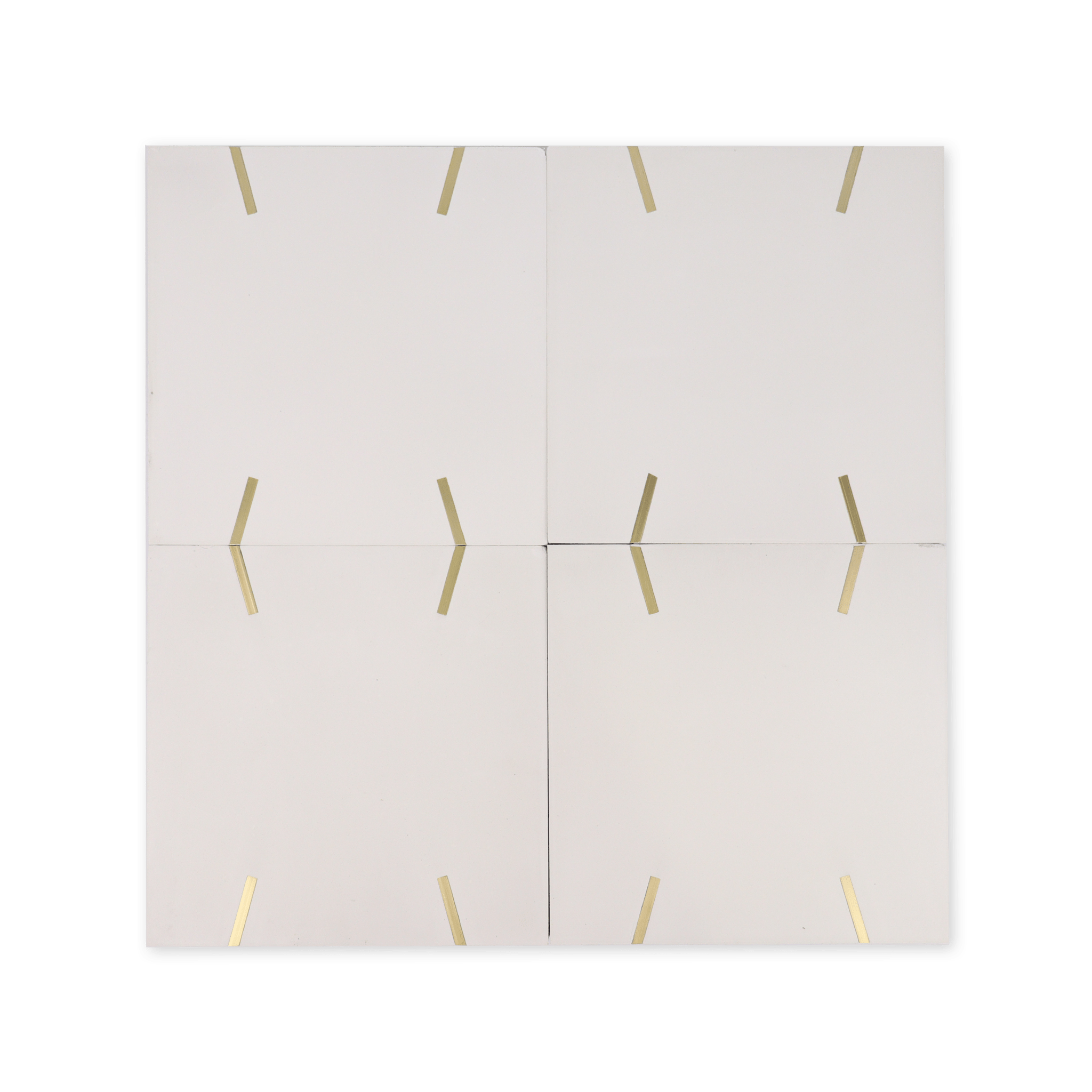 Stitch® White Cement Tile with Brass Inlay - Cemento Collection
