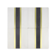 Stripe® White Cement Tile with Brass Inlay - Cemento Collection