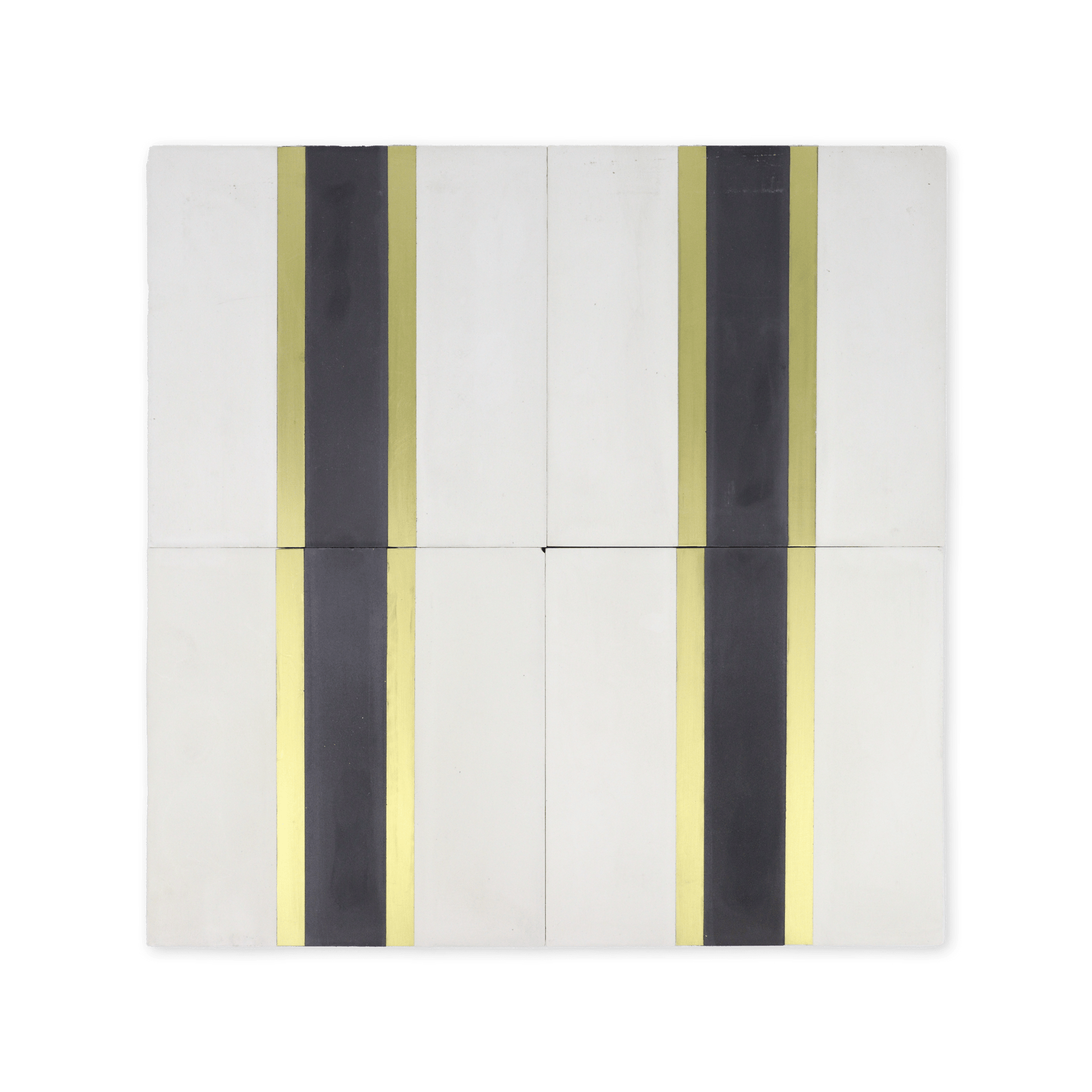 Stripe® White Cement Tile with Brass Inlay - Cemento Collection